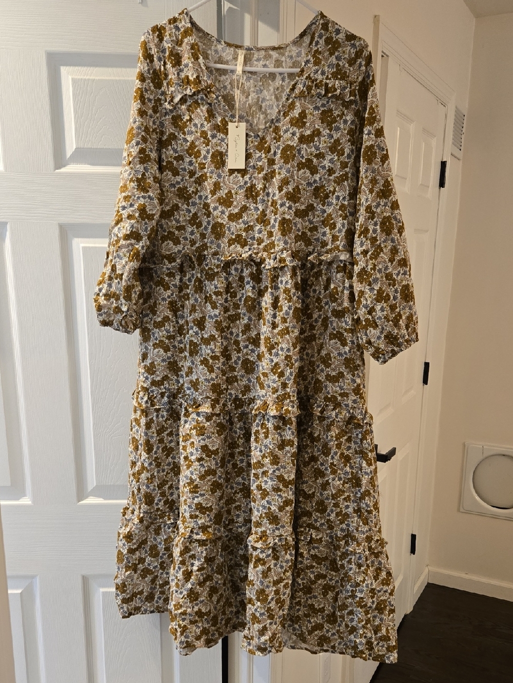 NWT Rylee + Cru Gardenia Mabel Dress - Dark Golden Rod - Size Medium